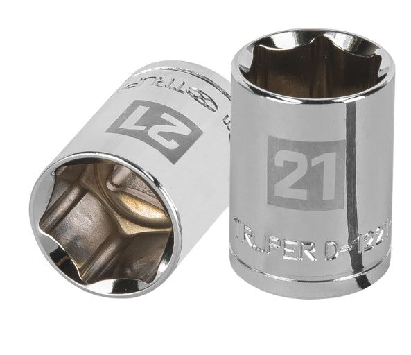 DADO DE 21 mm, CUADRO DE 1/2", 6 PUNTAS, D-1221-M