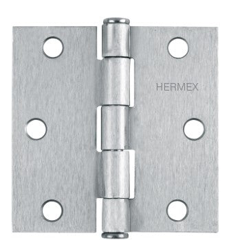BISAGRA CUADRADA 3-1/2", CROMO MATE, CABEZA PLANA