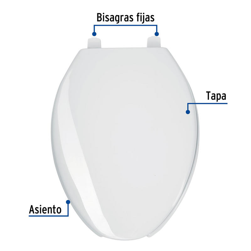 ASIENTO ALARGADO P/WC ABIERTO BLANCO FOSET