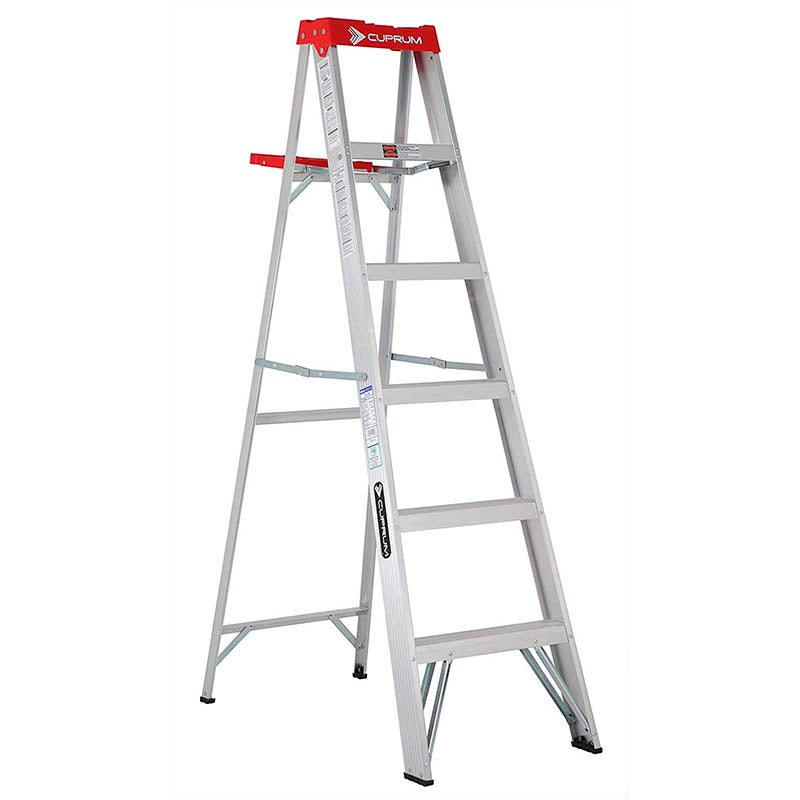 ESCALERA DE TIJERA, ALUMINIO TIPO-III  6' TAPA ROJA