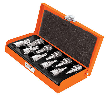 JUEGO DE 10 DADOS, PUNTA TORX, CUADRO 3/8" (T15,20,25,27,30,40,45,50,55 Y T60)