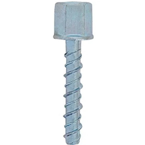 Tornillo para concreto con rosca interna y cabeza hexagonal galvanizada