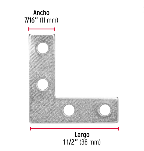 ESCUADRAS ESQUINERAS PLANAS 1-1/2"X 1-1/2" 24 PZ FIERO