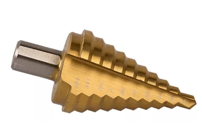 BROCA ESCALONADA RECTA HSS-TI 1/4"-1 3/8" ZANCO 1/2"