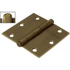 BISAGRA CUADRADA 3-1/2", LATON ANTIGUO, CABEZA PLANA (PIEZA)