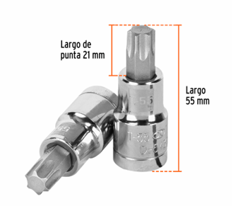 DADO DE PUNTA TORX  T-55 CUADRO DE 1/2" TRUPER