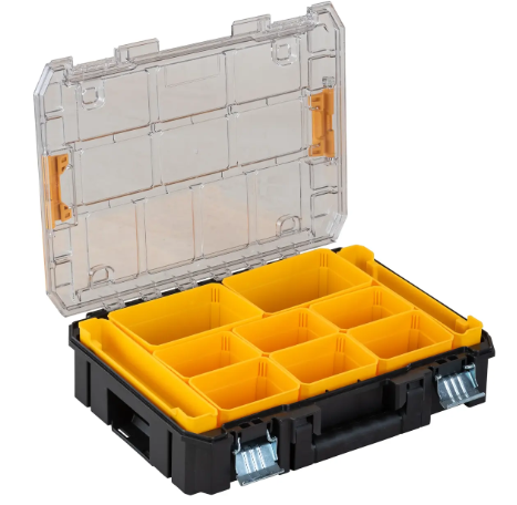 ORGANIZADOR PARA PIEZAS PEQUEÑAS CON TAPA, 9 COMPARTIMIENTOS