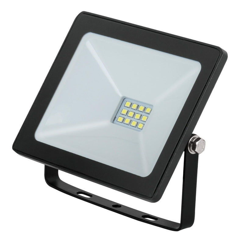 Reflector LED ultradelgado negro con módulo de varios LEDs y soporte