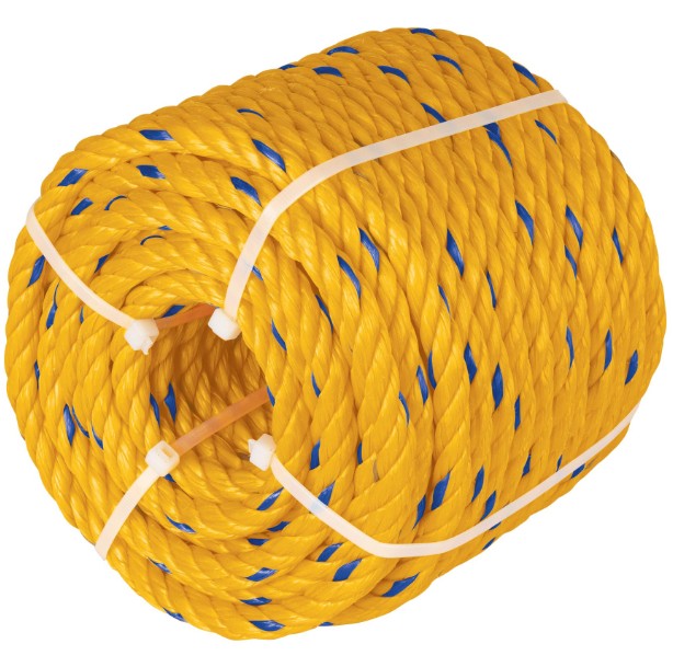 CUERDA DE POLIPROPILENO 1/4" (6 mm), ROLLO DE 1 kg, AMARILLA