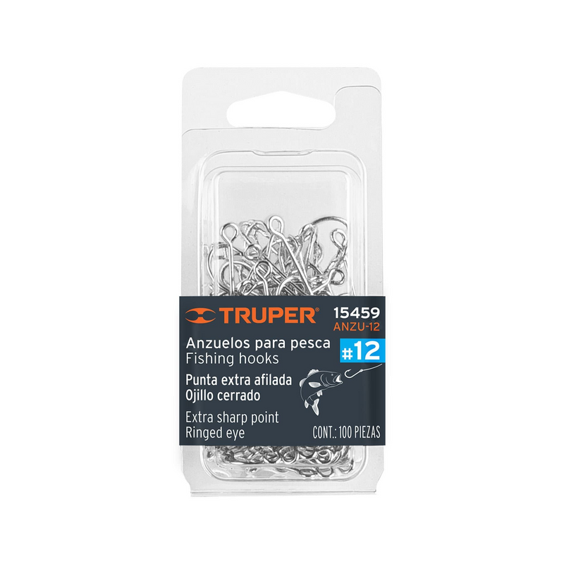 ANZUELOS PARA PESCA # 12 100 PIEZAS TRUPER
