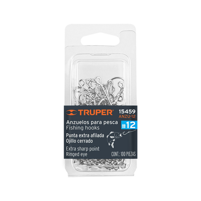 ANZUELOS PARA PESCA # 12 100 PIEZAS TRUPER