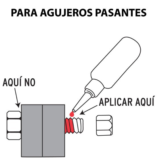 FIJADOR DE ROSCAS PERMANENTE 10 ML ROJO TRUPER