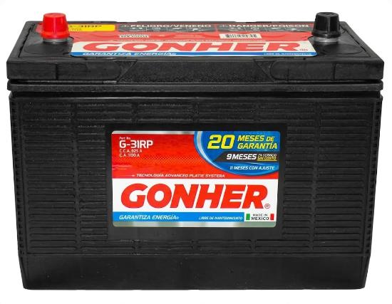 ACUMULADOR "31RP" GONHER SERV. PESADO DE 925 AMP. DE ARRANQUE EN FRIO, +/-, DE POSTE