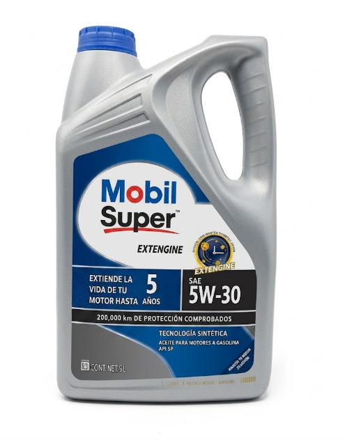 ACEITE PARA MOTOR A GASOLINA, MOBIL SUPER EXTENGINE 5W30, DE 5 L (CAJA 4 PIEZAS)