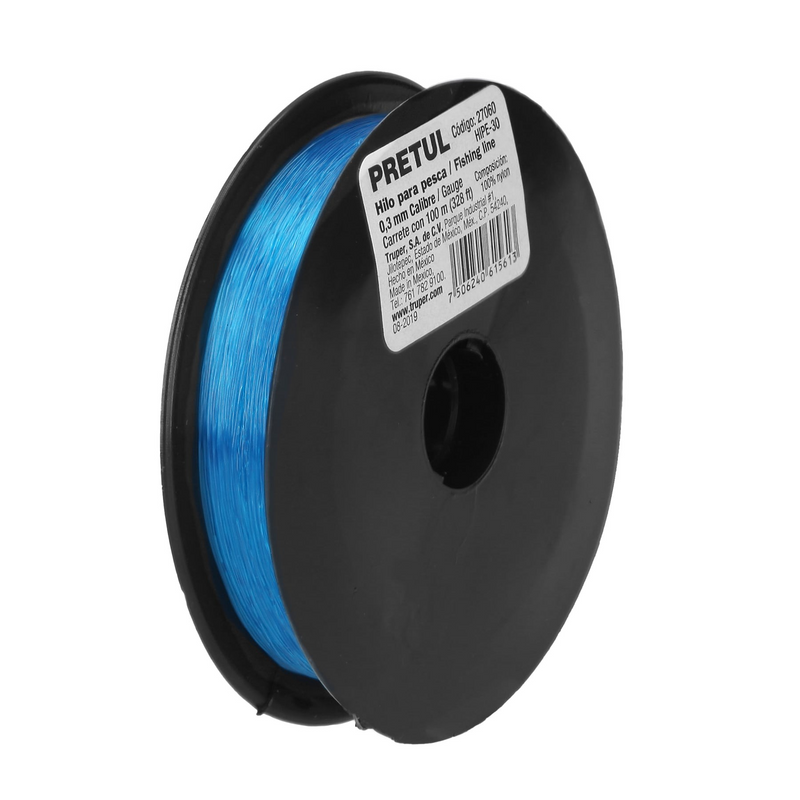 HILO PARA PESCA AZUL CALIBRE 0.30 mm 100 M