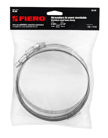 ABRAZADERA REFORZADA, # 80, 4-5/8 - 5-1/2'" BOLSA CON 5
