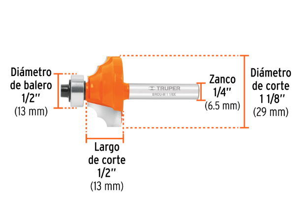 BROCA PARA ROUTER mold clasic 1-1/8'