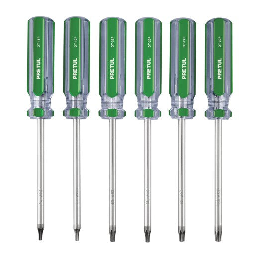 JUEGO DE 6 DESARMADORES TORX MANGO DE PVC PRETUL