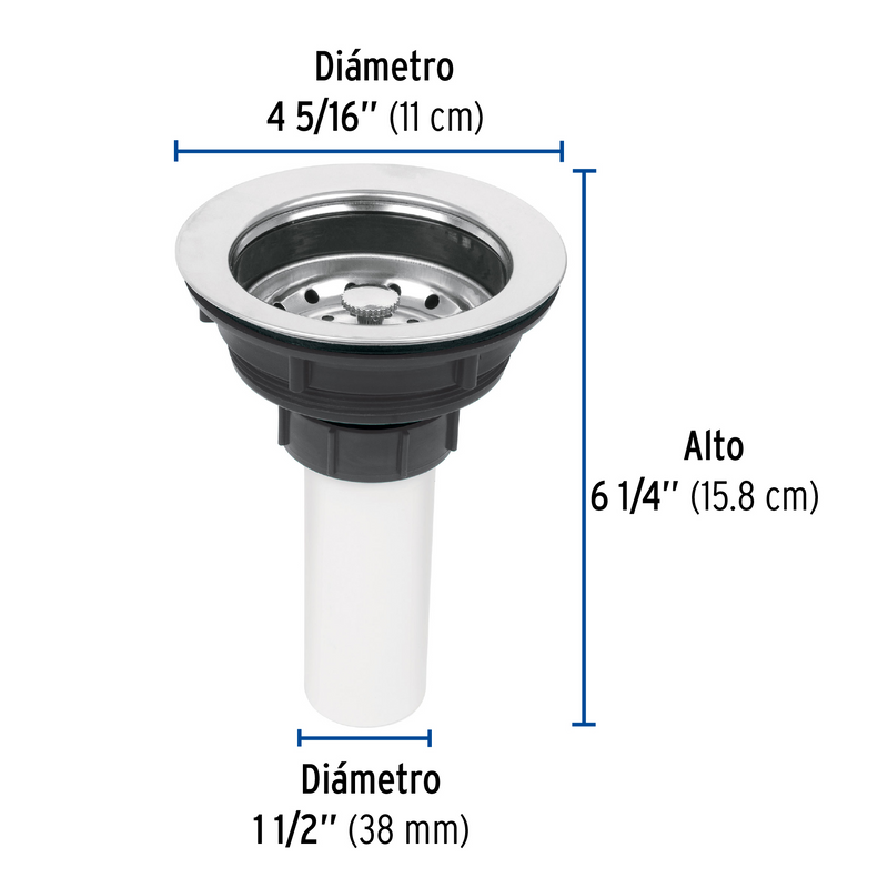 CONTRACANASTA DE PLASTICO CON TUBO DE POLIPROPILENO