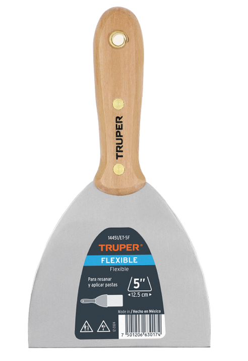 ESPATULA FLEXIBLE DE 5", MANGO DE MADERA