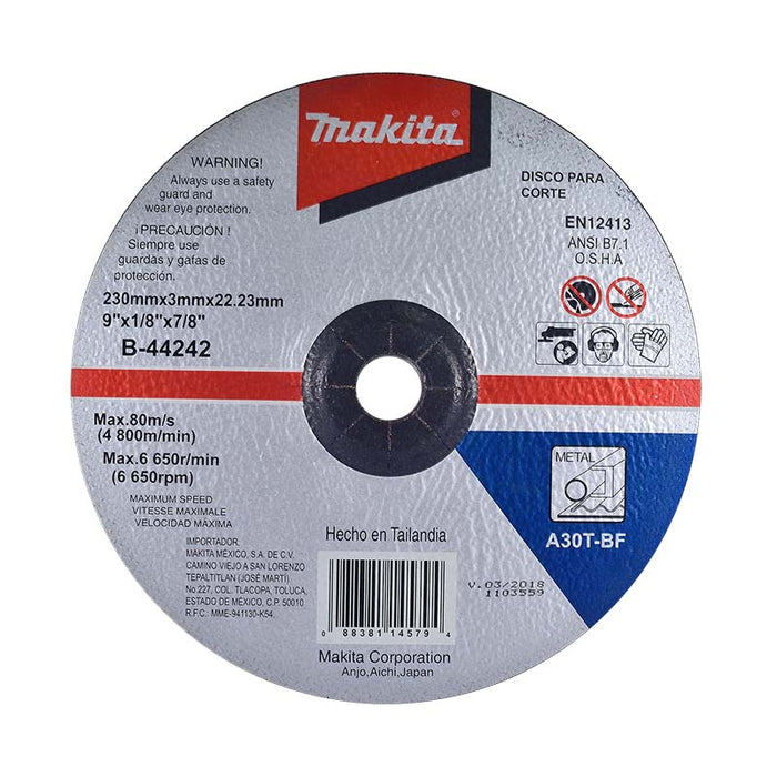 DISCO ABRASIVO CORTE 9 METAL B42