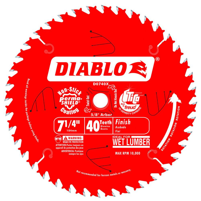 DISCO PARA SIERRA CIRCULAR PARA MADERA 7-1/4" 24D ATB 5/8" DIABLO