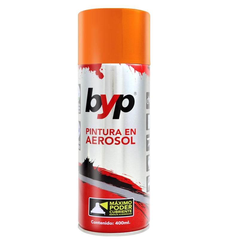 PINTURA EN AEROSOL, COLOR NARANJA, 400 ml, BYP