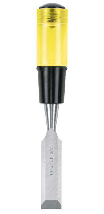 Formón 3/4" PRETUL con mango amarillo y negro, hoja de acero