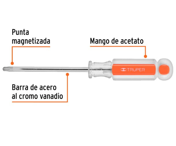 DESARMADOR PUNTA TORX T27 MANGO DE ACETATO TRUPER