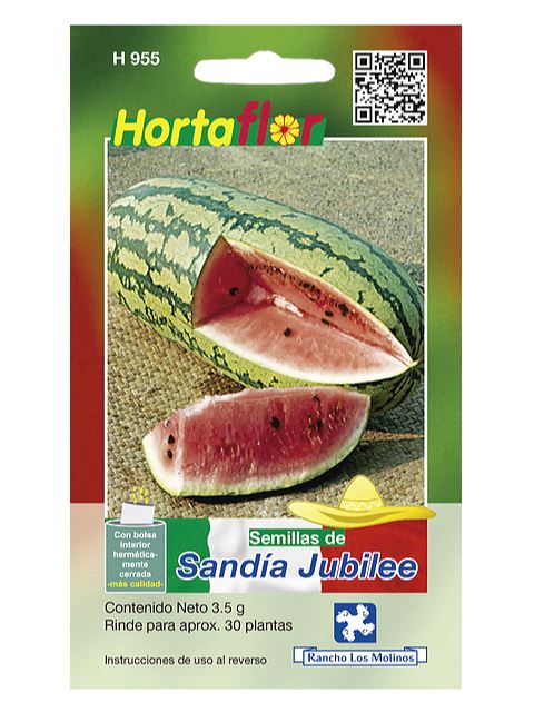 SOBRE DE SEMILLAS DE SANDIA JUBILEE HORTAFLOR, CONTENIDO DE 3.5G