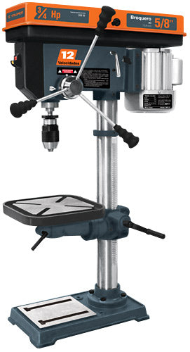 TALADRO DE BANCO MOTOR DE 3/4 HP, 15 VEL, BROQUERO 5/8"