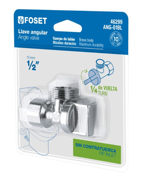 LLAVE ANGULAR DE 1/2" 1/4 DE VUELTA FOSET