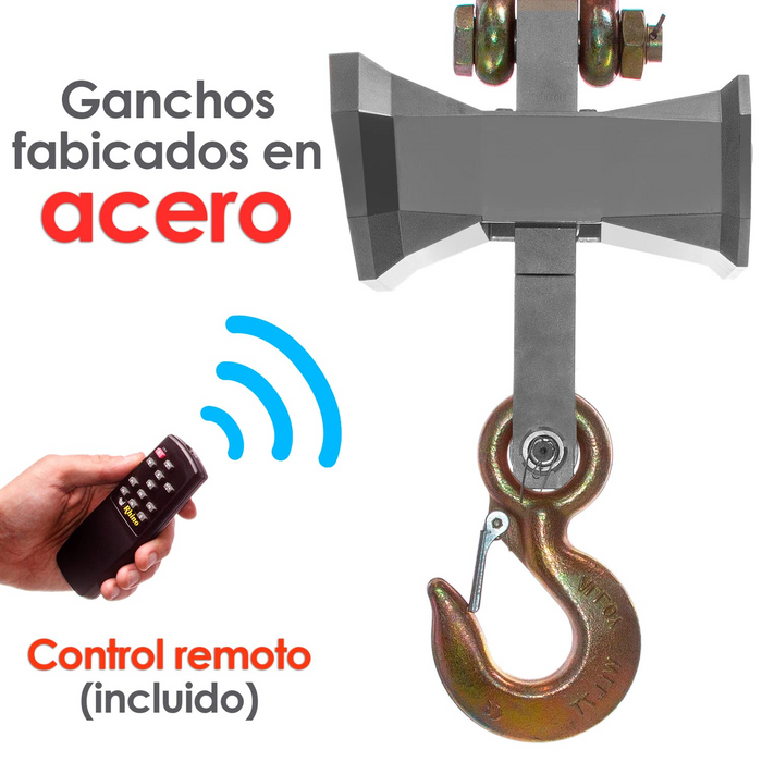 BASCULA DIGITAL COLGANTE RHINO, CAPACIDAD DE 5 TON