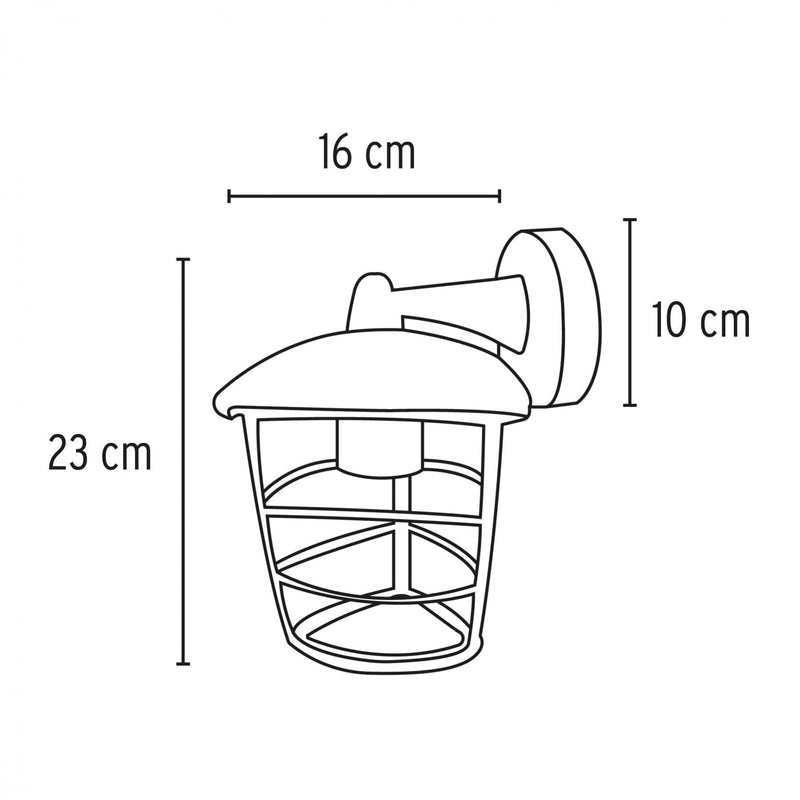 FAROL DE PARED SUSPENDIDO NEGRO NVO