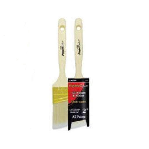 Brocha angular de 2-1/2" con cerdas claras y mango de madera (pack de 2)