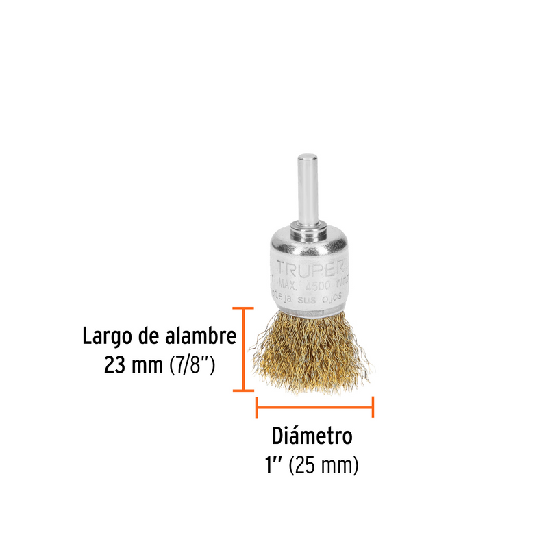 CARDA DE COPA, ALAMBRE GRUESO, 1' PARA TALADRO