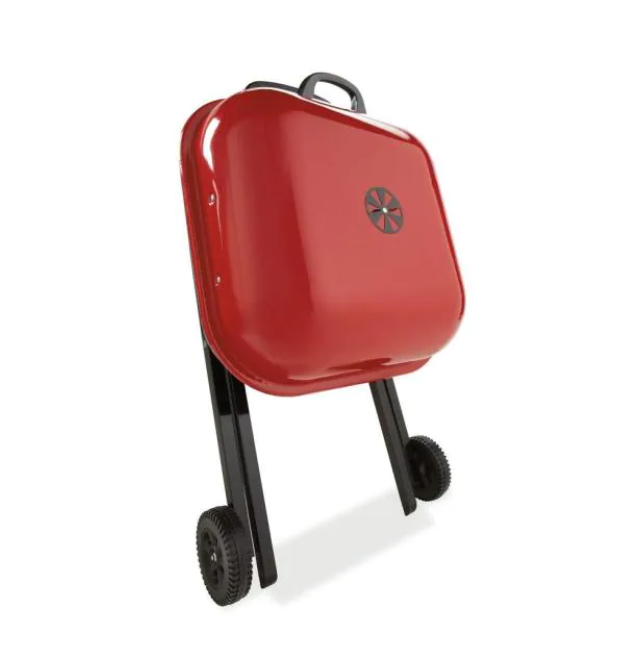 ASADOR DE CARBON PORTATIL AMERICANA, COLOR ROJO