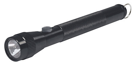 LINTERNA DE ALUMINIO CON LUZ AJUSTABLE, 2 PILAS AA, NEGRA