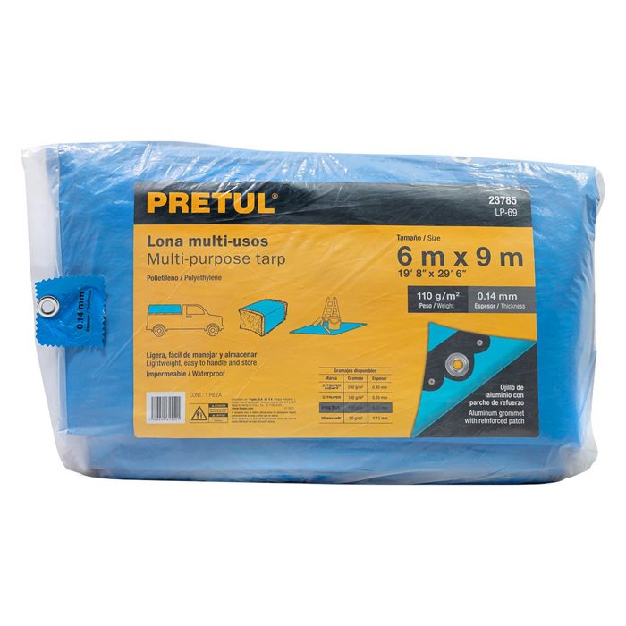 LONA 6 X 9 M AZUL PRETUL