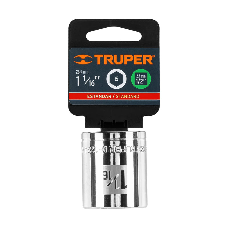 DADO DE 1-1/16", CUADRO DE 1/2", 6 PUNTAS, D-1234-H