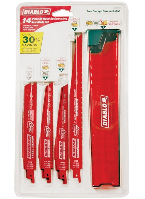 JUEGO DE 14 SEGUETAS DIABLO PARA SIERRA RECIPROCA 14S