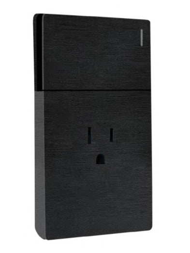APAGADOR SENCILLO + TOMACORRIENTE SANTORINI 127 V / 15 A PLASTICO ABS NEGRO