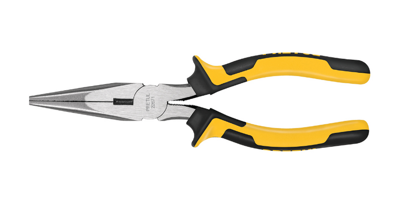 Pinza de punta y corte PRETUL con mango Comfort Grip amarillo y negro, alargada