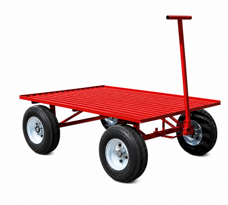 CARRITO DE CARGA METALICO CON 4 RUEDAS ROJO