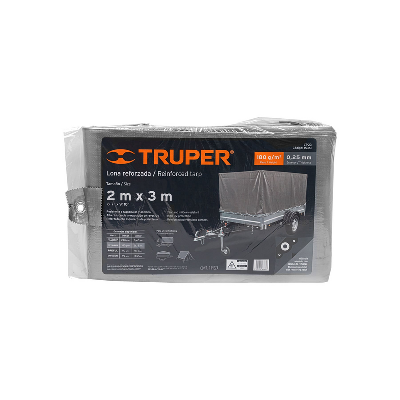 LONA GRIS REFORZADA 2 X 3 M TRUPER