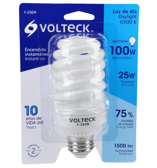 Caja de foco ahorrador Volteck 25 W luz de día 6500 K