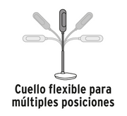 Lámpara de escritorio Volteck con cuello flexible ajustable en varias posiciones.