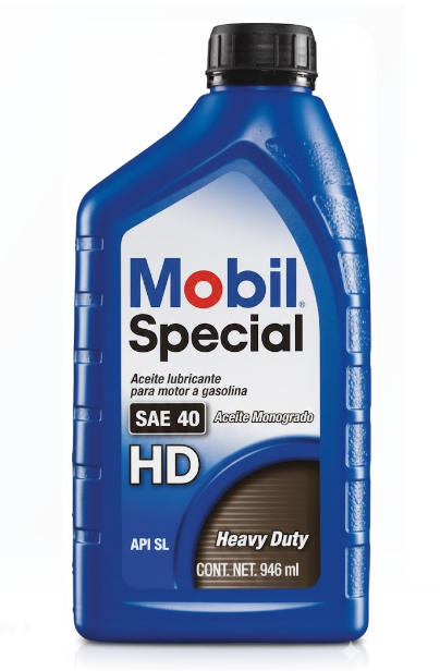 ACEITE PARA MOTOR A GASOLINA, MOBIL SPECIAL SAE 40 HEAVY DUTY, MONOGRADO, 950 ml