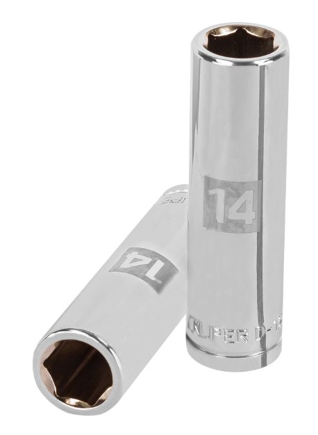 DADO DE 14 mm, CUADRO DE 1/2", 6 PUNTAS LARGO, D-1214-ML