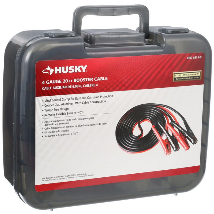 CABLES PASA CORRIENTE CALIBRE 4, 20 FT, HUSKY